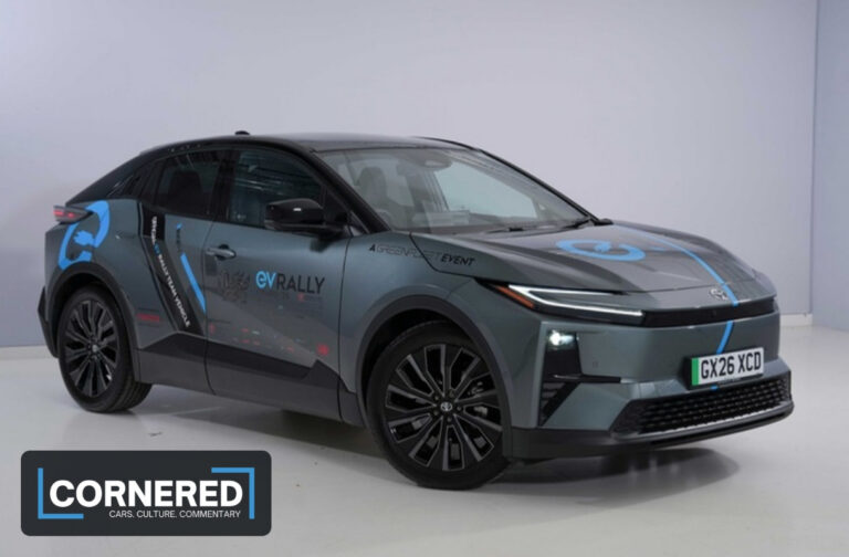 Toyota electric SUV in EV Rally Cymru livery